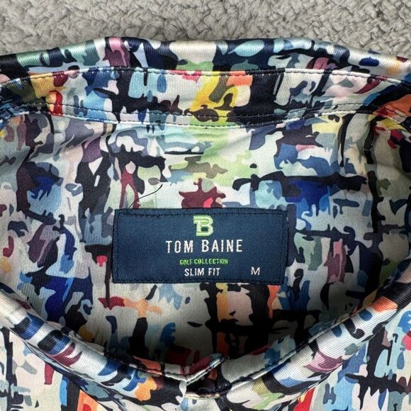 NWT Tom Baine Men's Performance 4-Way Stretch Golf Polo Shirt Slim Fit Medium - Picture 5 of 8